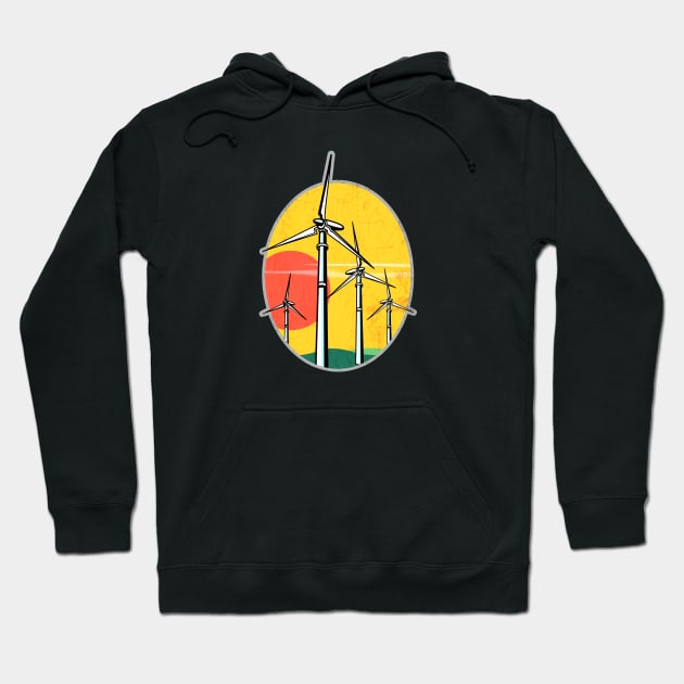 Wind Power Sunset Hoodie by PalmGallery